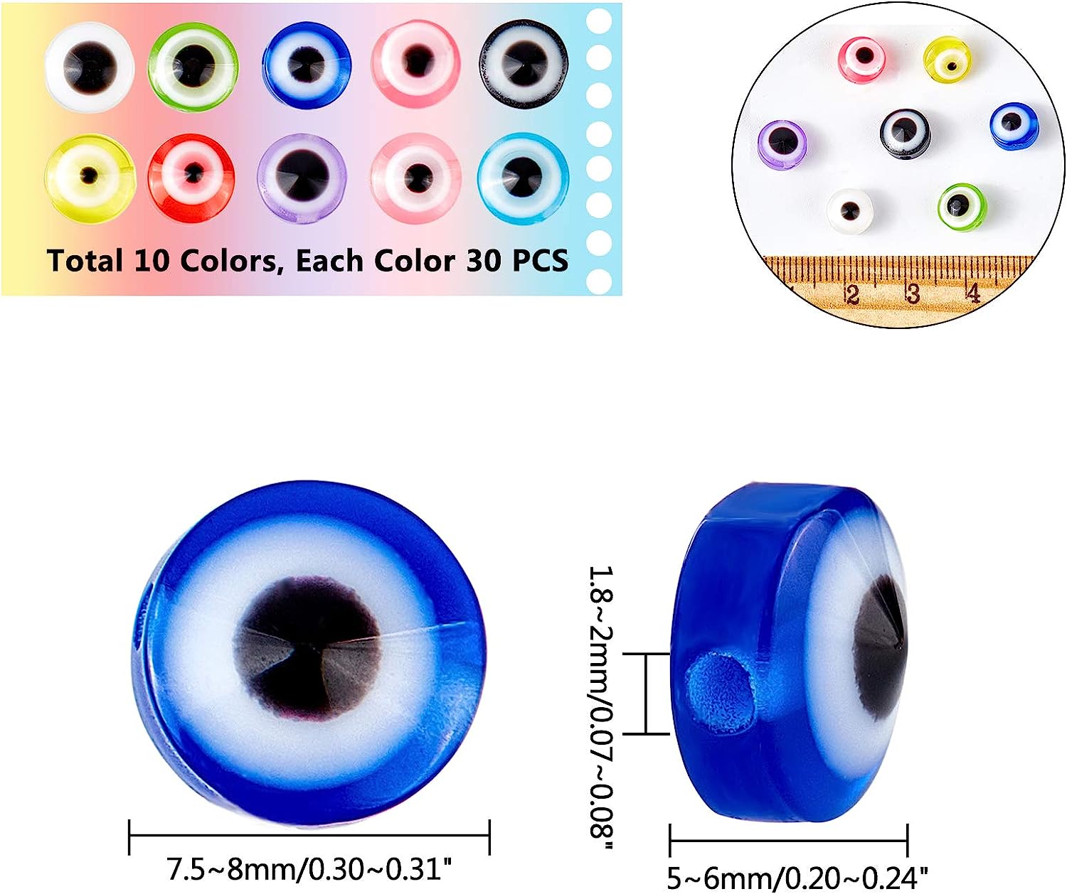 Flat round Eye Shaped Resin Beads for Women Jewelry Making Kit DIY Fashion Style