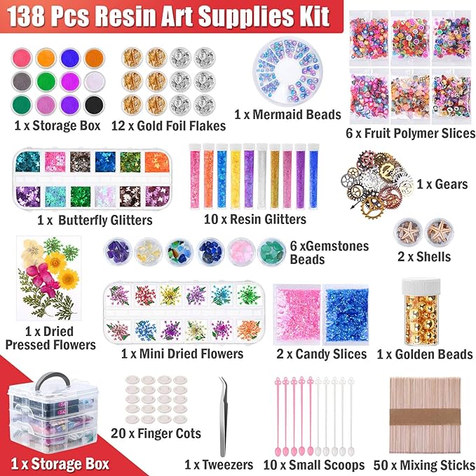 Resin Decoration Kits Beginners DIY Jewelry Making Accessories Dry Flower Crafts