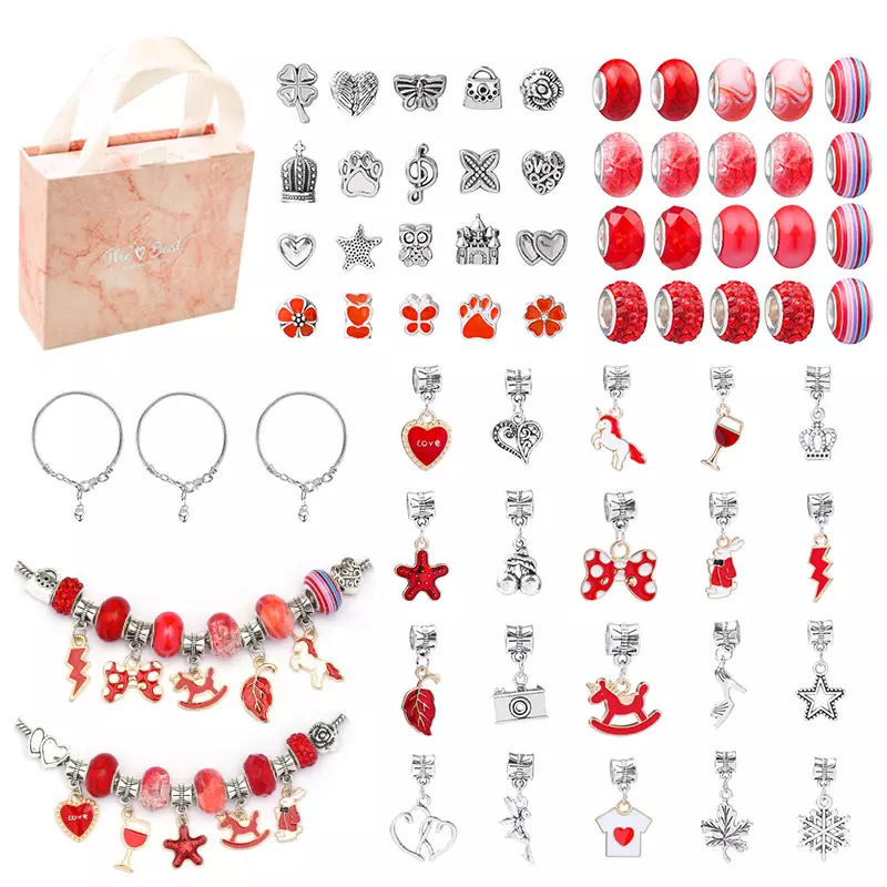 Large Hole Beads Set DIY Jewelry Personalized Bracelet and Necklace Making Kits