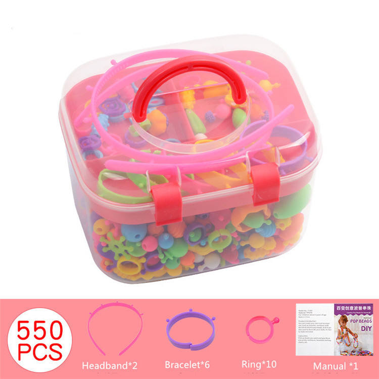 POP Funny Plastic Beads Kit Colorful Art Crafts Creativity DIY Jewelry Beads Set