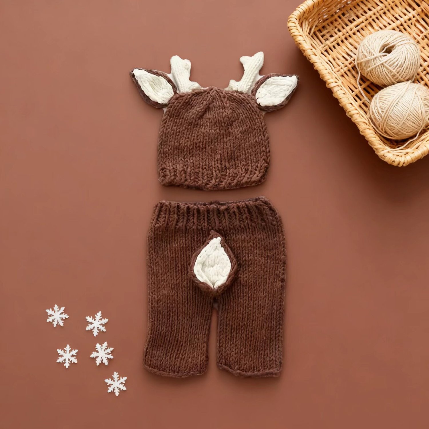 Knit Deer Baby Outfit Set