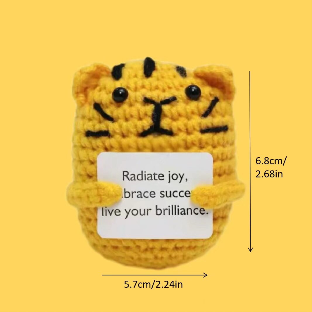 Crochet Tiger Plush Motivational Toy