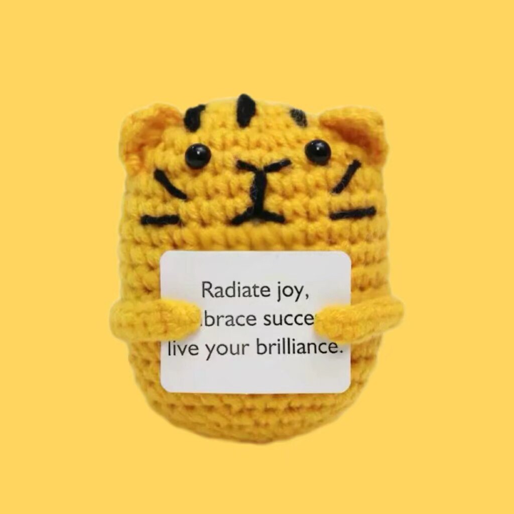 Crochet Tiger Plush Motivational Toy