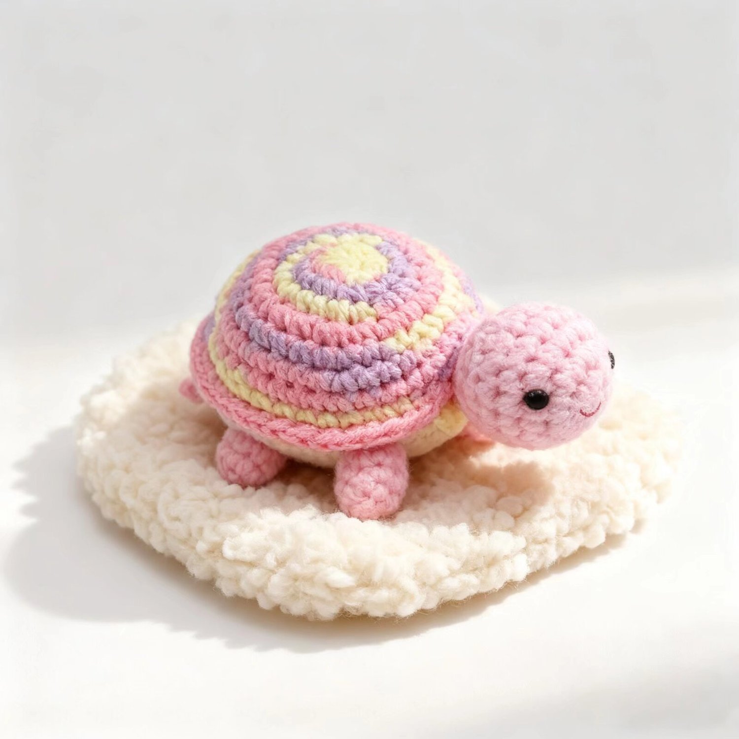 Crochet Pastel Turtle Keychain Plush