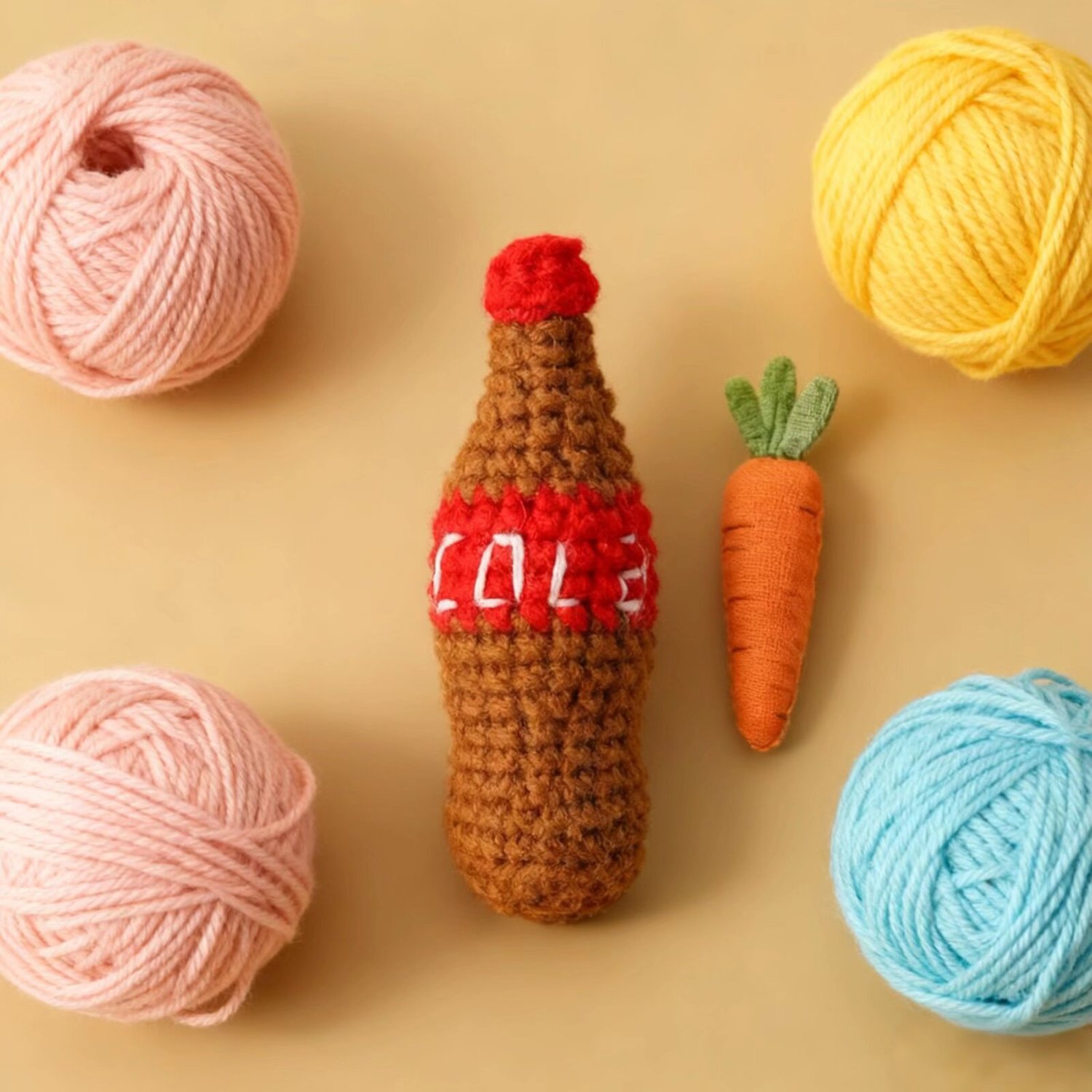 Crochet Cola Bottle Plush