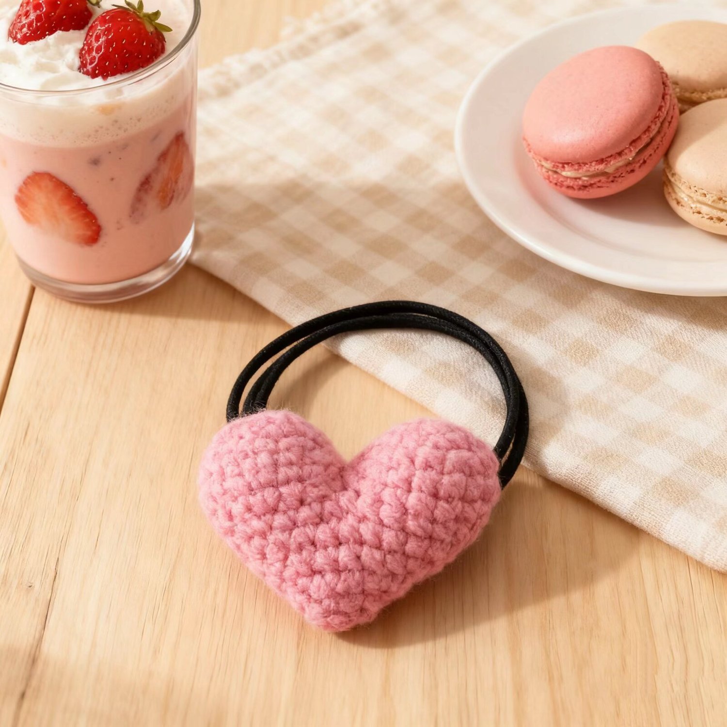 Crochet Heart Hair Tie