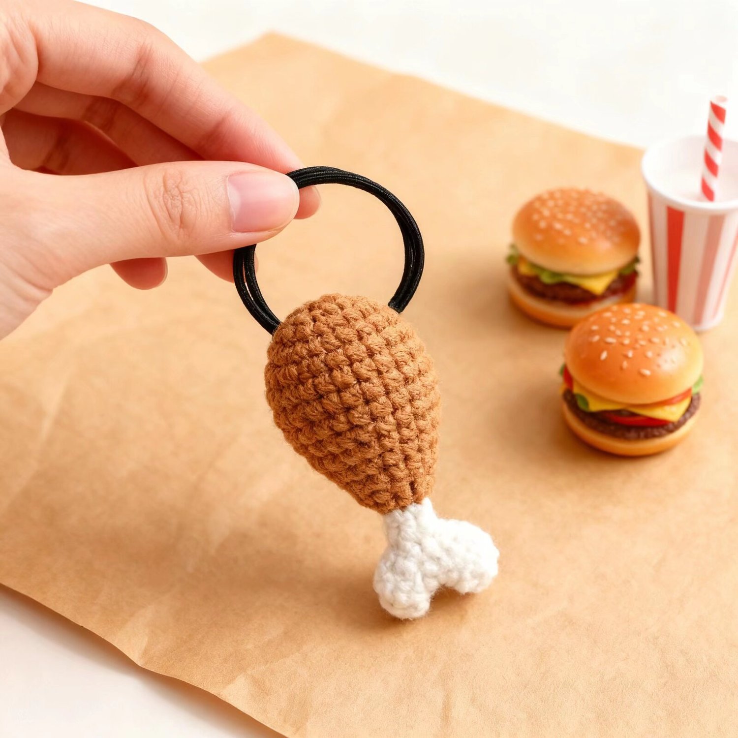 Crochet Chicken Leg Hair Tie