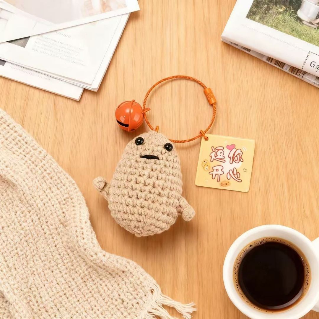 Crochet Peanut Keychain Cute Nut Charm