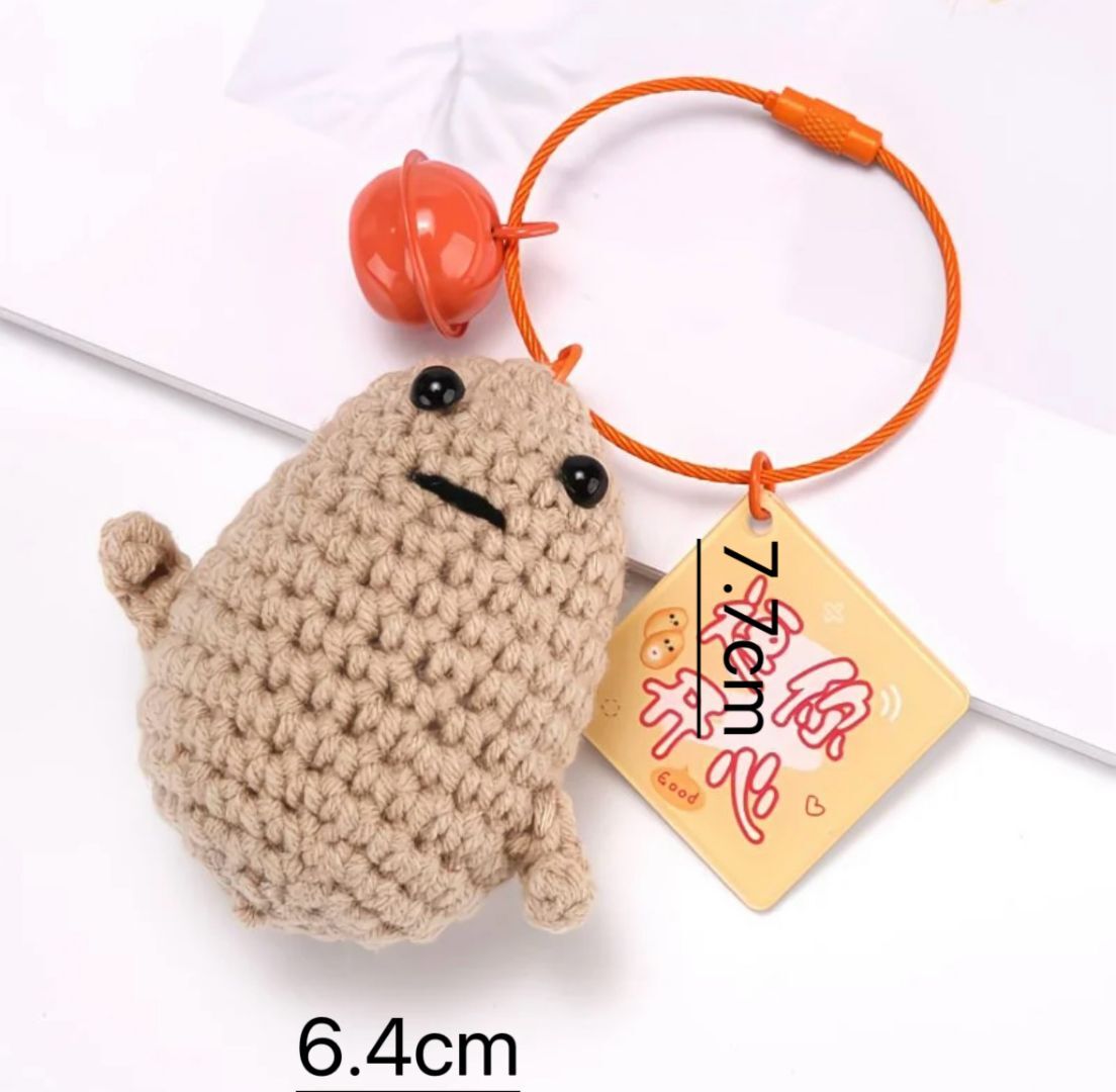 Crochet Peanut Keychain Cute Nut Charm