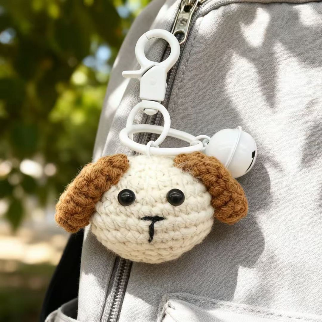 Crochet Dog Bear Whale Keychain Set