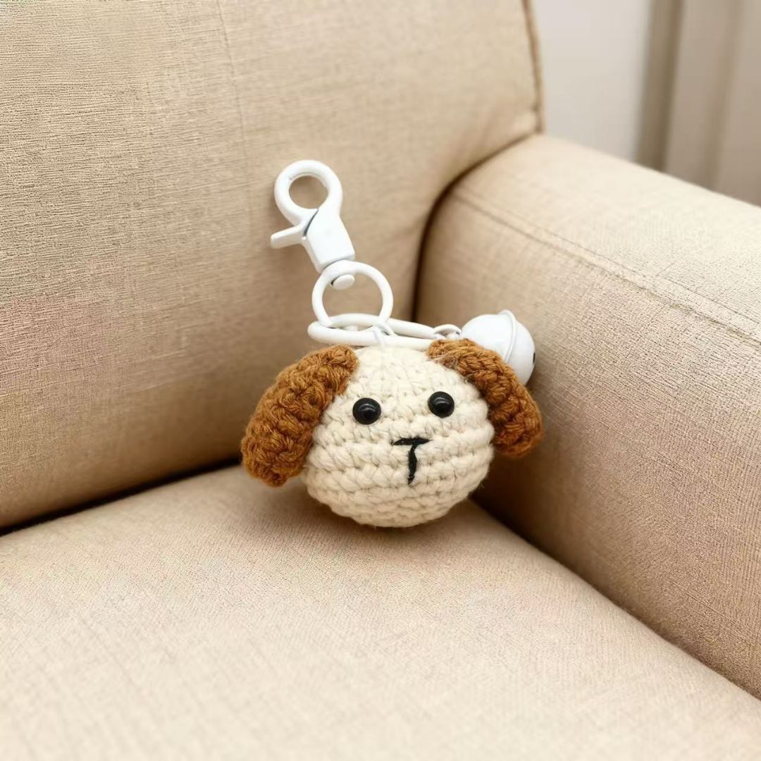 Crochet Dog Bear Whale Keychain Set