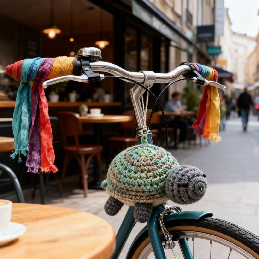 Crochet Natural Turtle Bag Charm