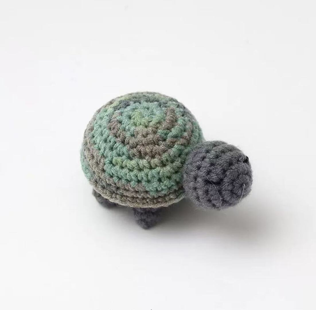 Crochet Natural Turtle Bag Charm