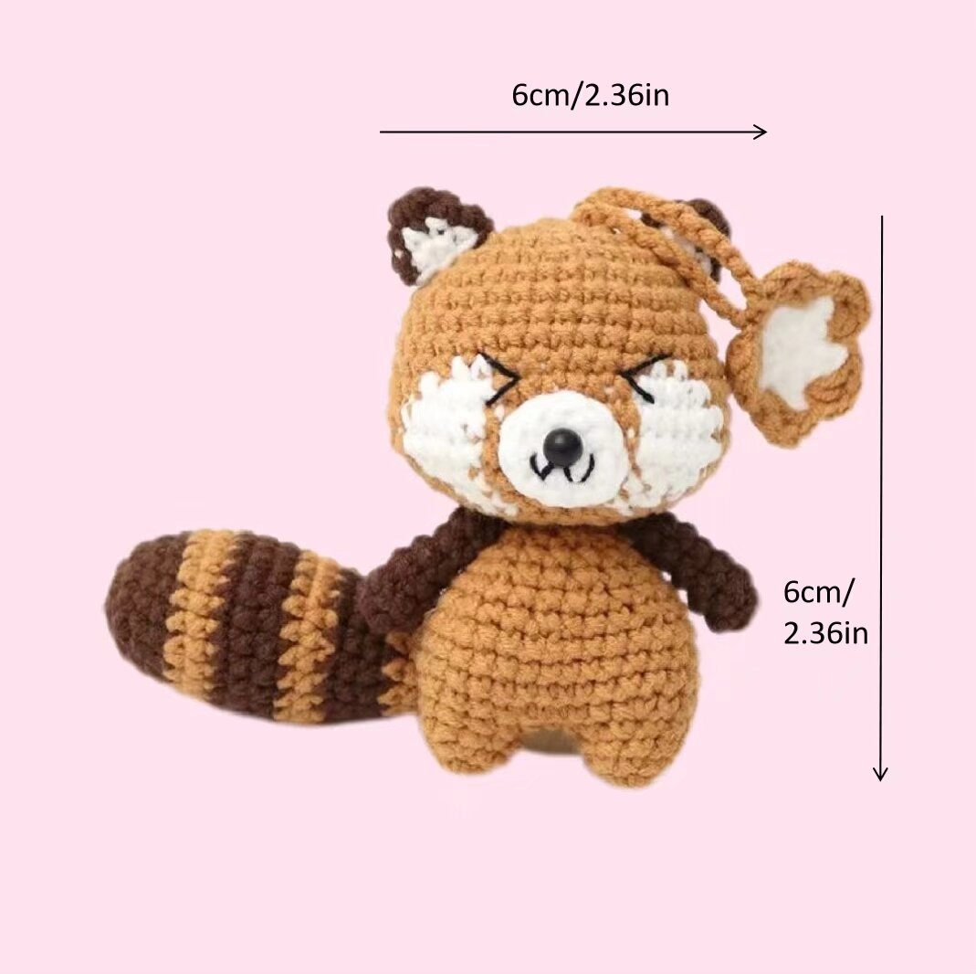 Crochet Raccoon Bag Charm Plush