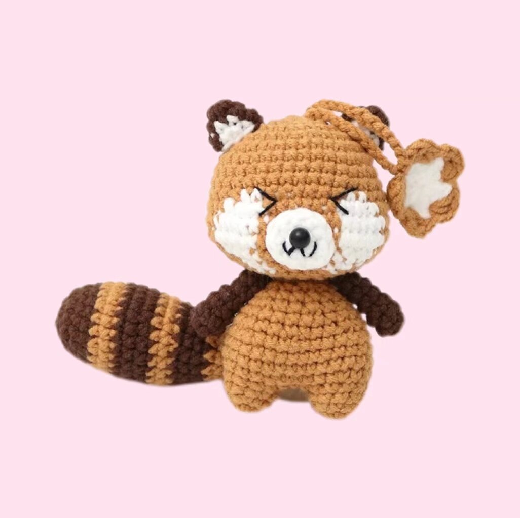Crochet Raccoon Bag Charm Plush