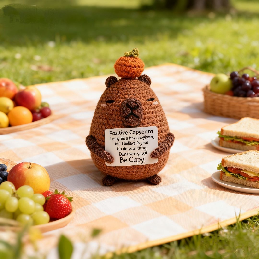 Positive Capybara Crochet Plush