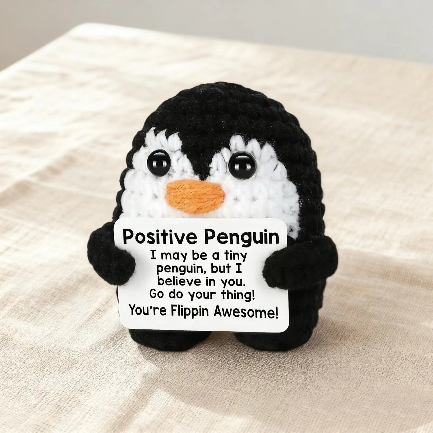 Positive Penguin Crochet Plush