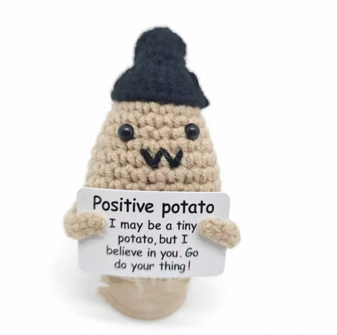 Positive Potato Crochet Plush with Hat