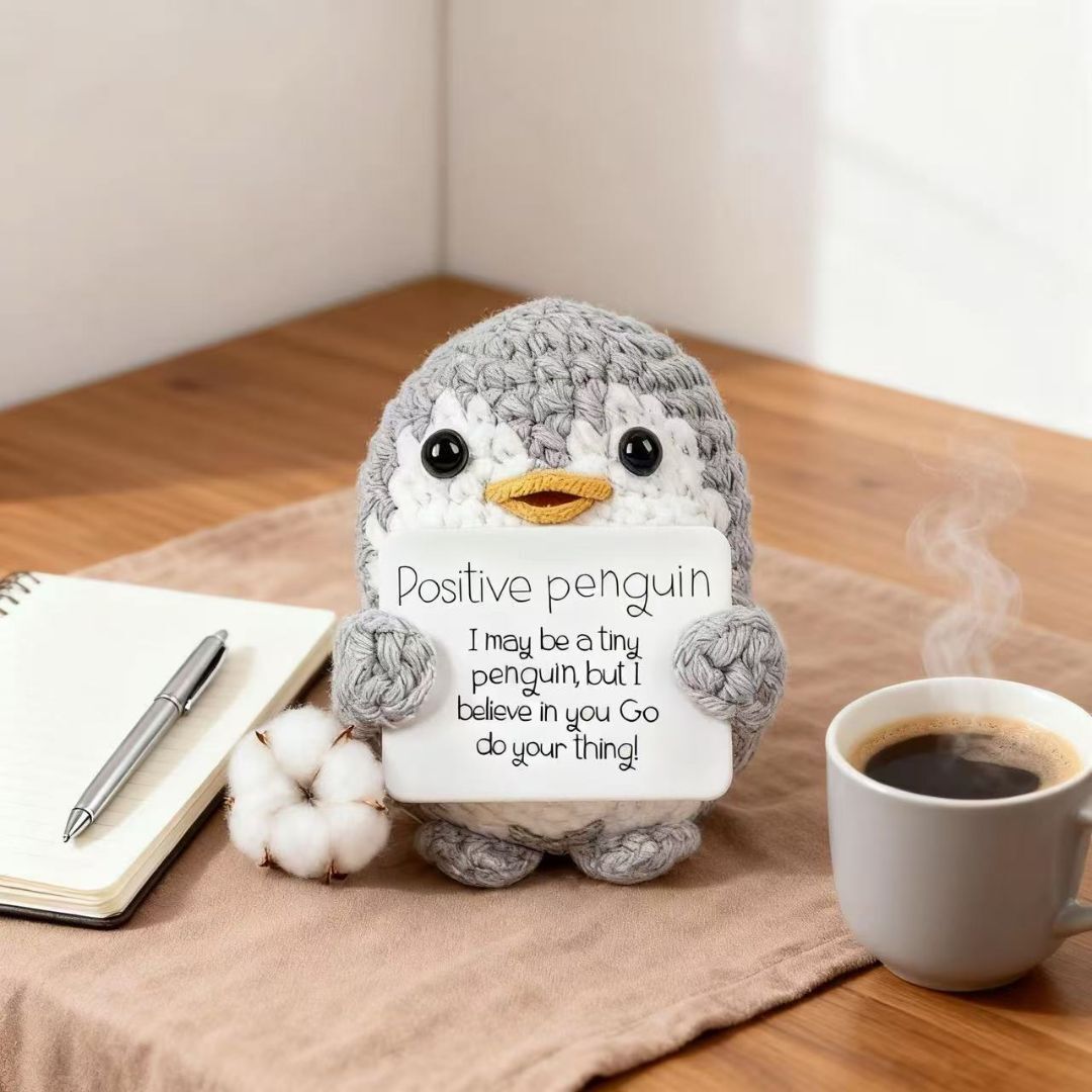 Positive Penguin Crochet Plush Doll