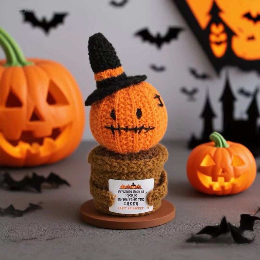 Crochet Halloween Pumpkin Doll Ornament