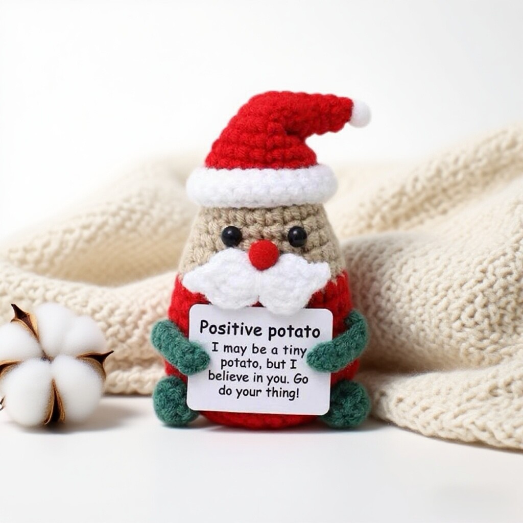 Positive Cat Crochet Plush Decor