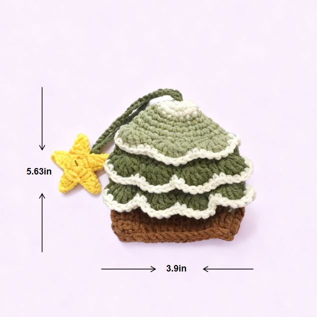 Crochet Christmas Tree Keychain Charm