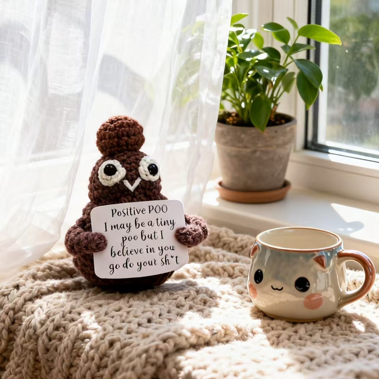 Crochet Positive Poo Plush Toy