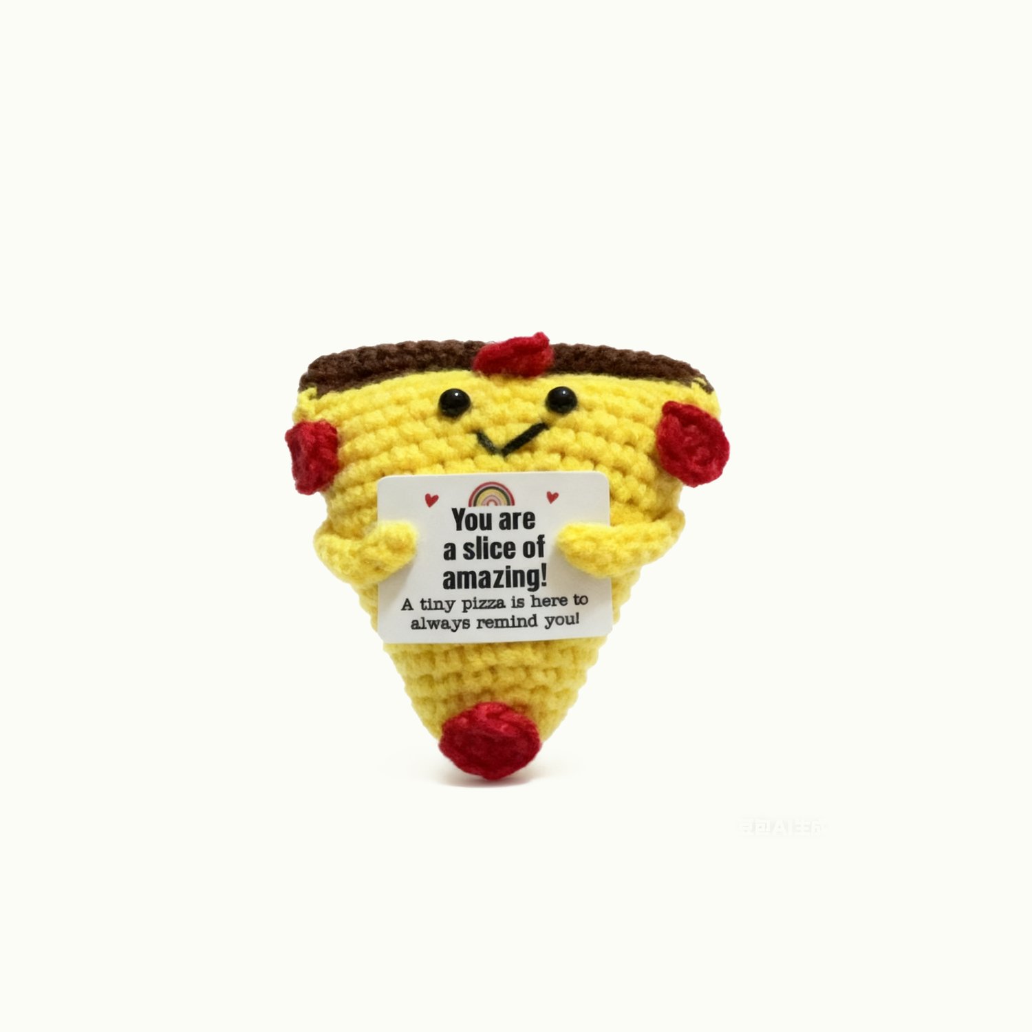 Crochet Pizza Plush Affirmation Toy