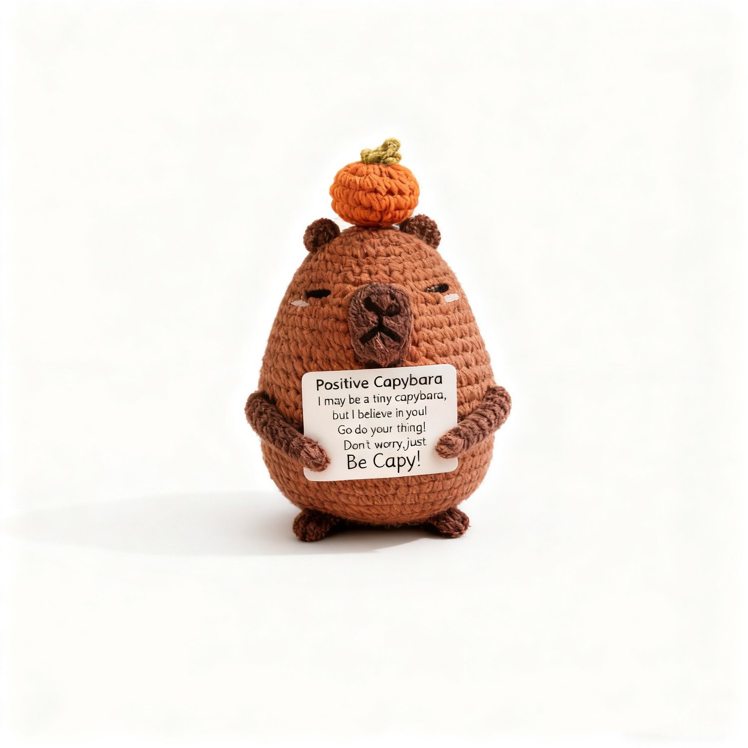 Positive Capybara Crochet Plush