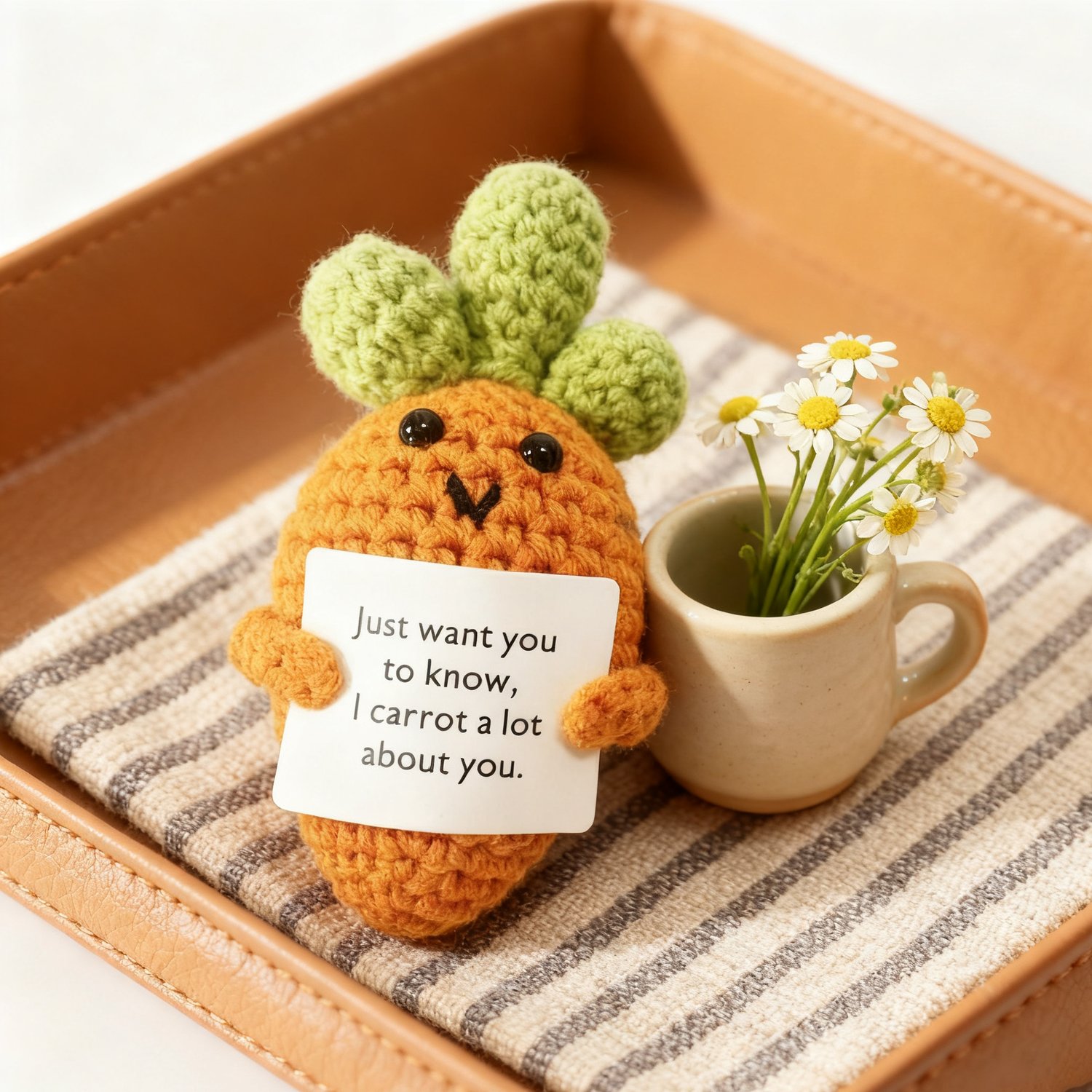 Message Carrot Crochet Plush