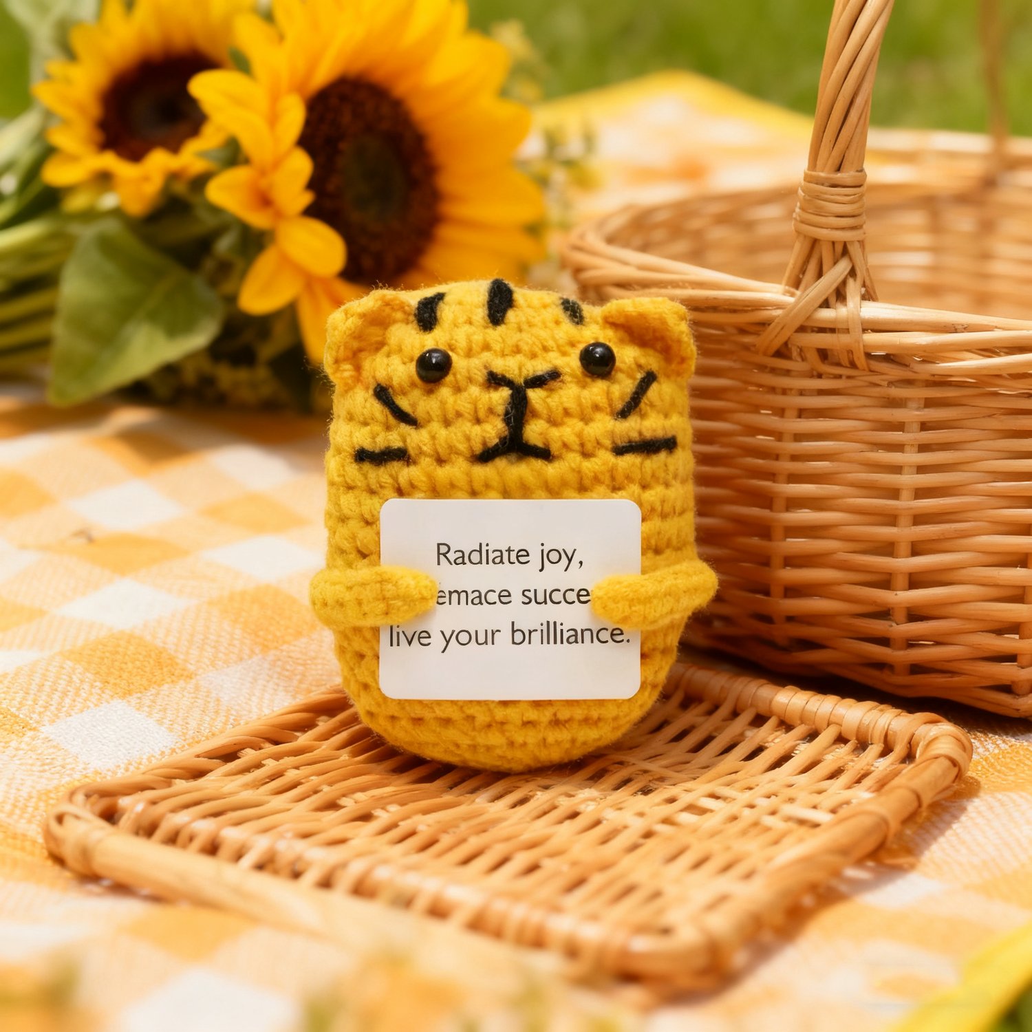 Crochet Tiger Plush Motivational Toy