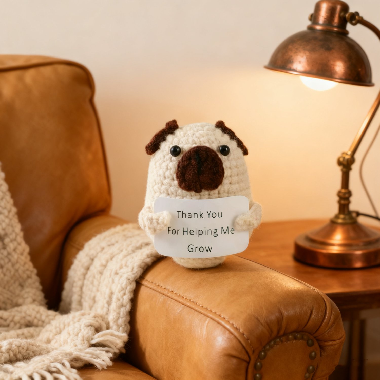 Crochet Pug Plush Thank You Gift