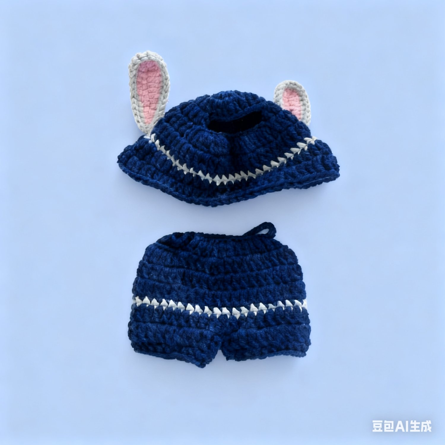 Crochet Rabbit Ear Doll Outfit