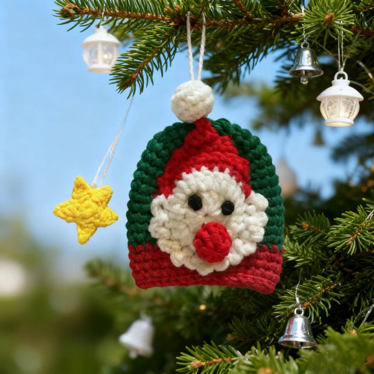 Crochet Santa Keychain Christmas Charm