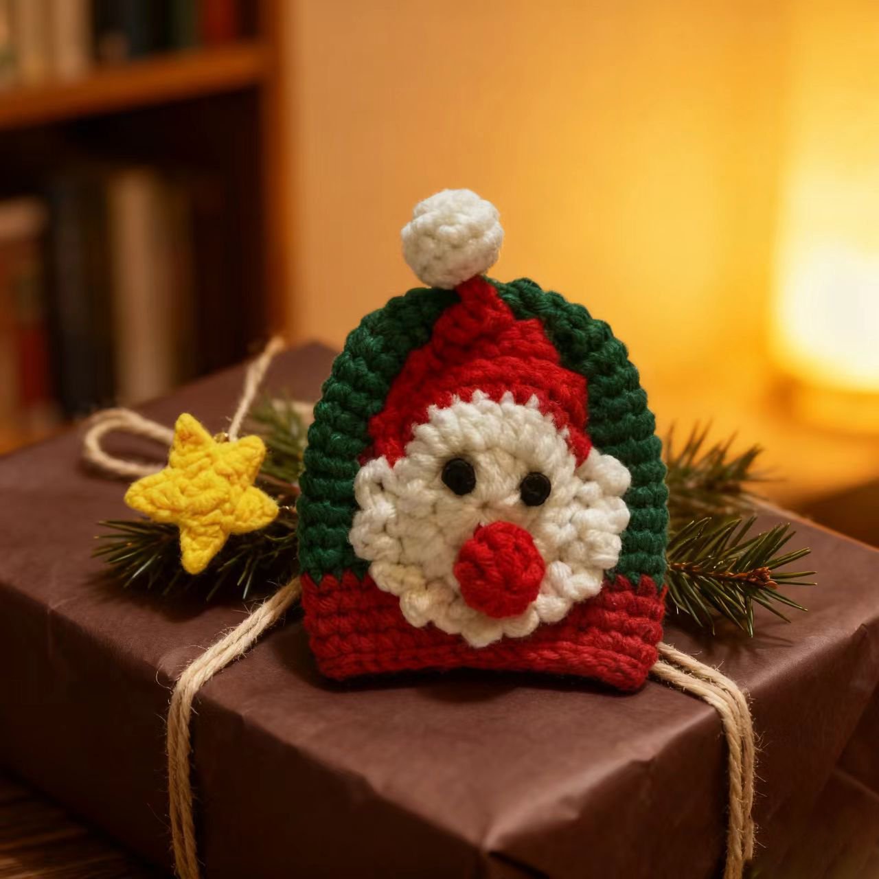 Crochet Santa Keychain Christmas Charm
