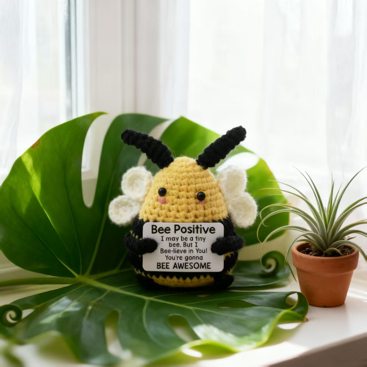 Bee Positive Crochet Plush