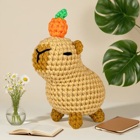 DIY Beginner Crochet Kit Capybara Amigurumi Plush Toy for Crafts
