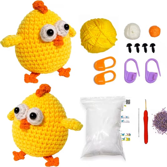 Chick Crochet Doll Kits Beginners Easy Learn DIY Making Knit Pendant Keychain