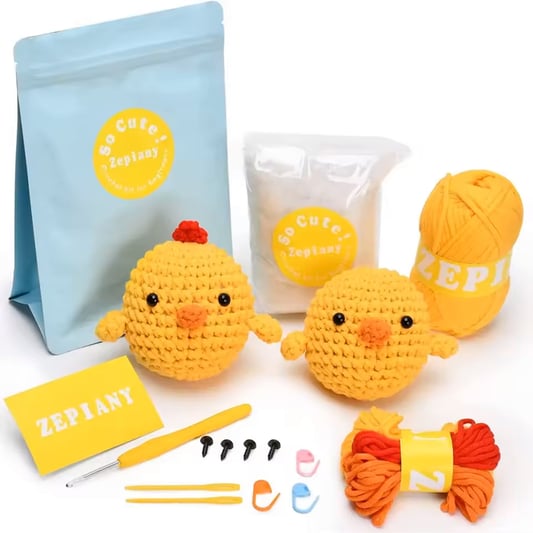 Chick Crochet Doll Kits Beginners Easy Learn DIY Making Knit Pendant Keychain