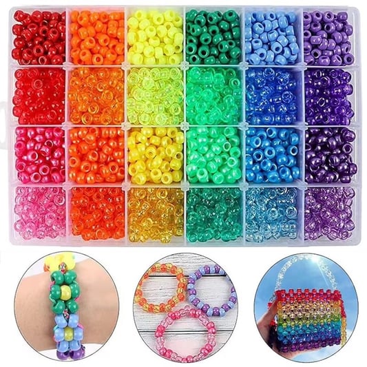 6x9mm Plastic Acrylic Bucket Beads Kits Charms DIY Making Craft Decoration Beads