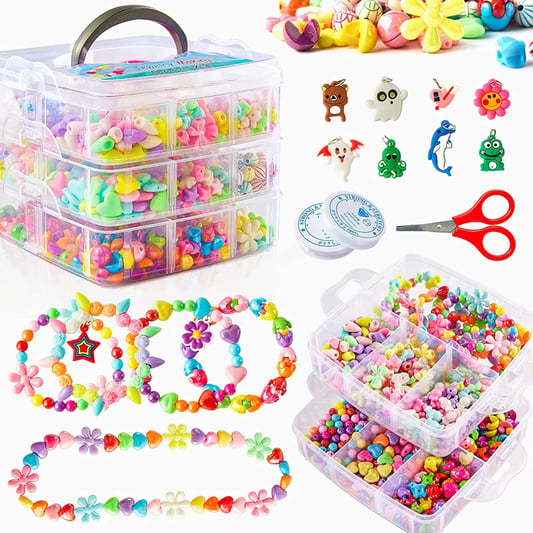 Colorful beads for kids craft jewelry making bead kit for bracelet making toys