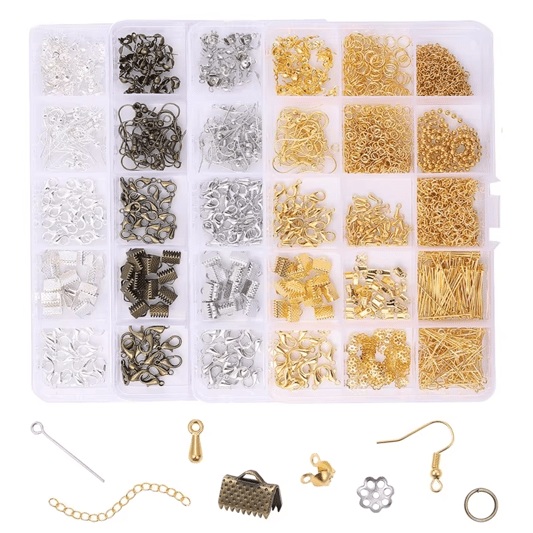 Alloy DIY Earring Making Kit Earring Jewelry Hooks Extend Chain Accessories Set