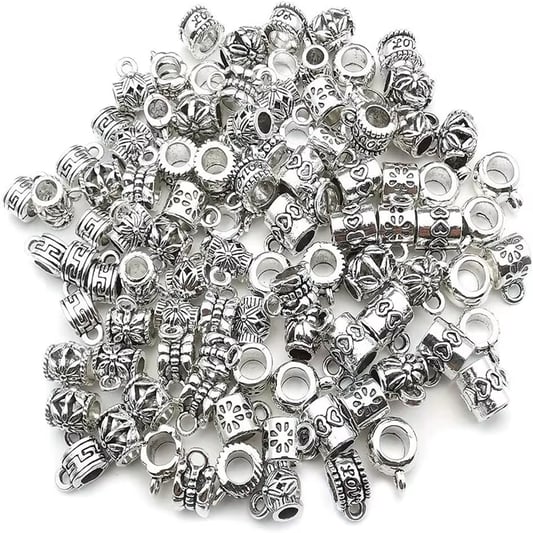 High quality Clasp Bail Charms Bail Tube Beads Loose Spacer Bead Hanger Charm for Jewelry Making DIY Necklace Bracelet