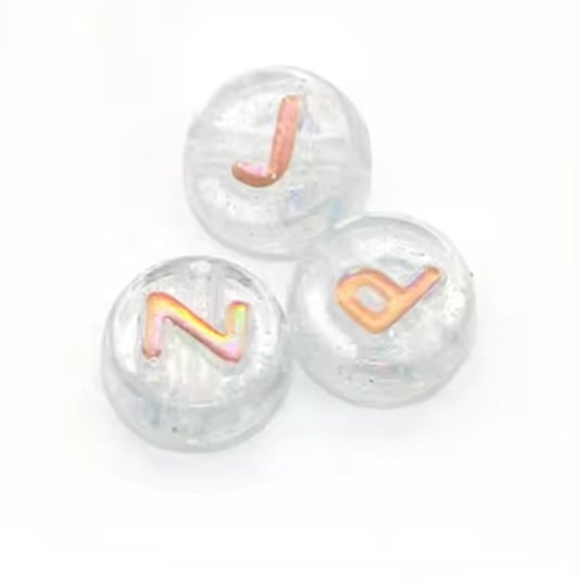 luminous Alphabet Letter Mixed Color Bead Flat Round Bead Glow in the Dark Beads