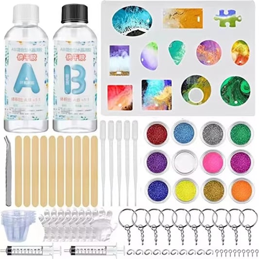 Epoxy Resin Craft Set DIY Letters Jewelry Making Kits for Beginners Resin Molds