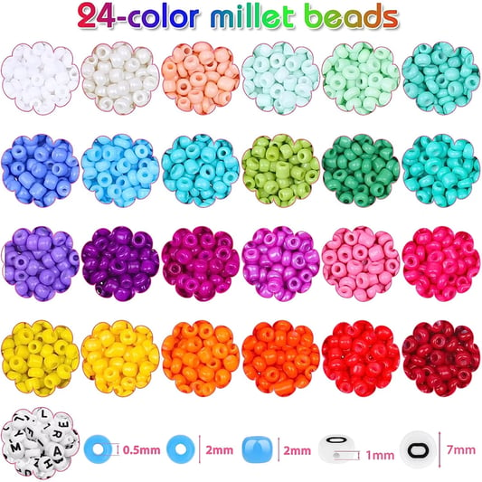 12000 pcs Glass Seed Beads DIY Material Bracelets Beads Girl Jewelry Making Kits