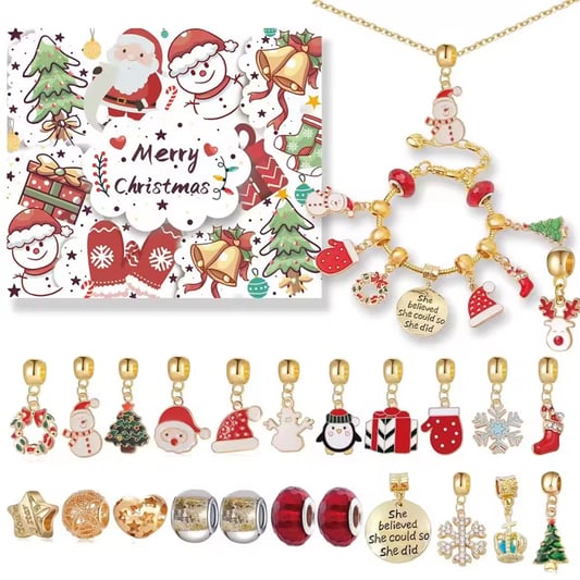 Christmas Advent Calendar DIY Jewelry Kits Children New Year Countdown Gifts Set