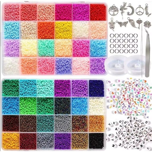 Czech Glass Seed Bead Kits DIY Jewelry Making Set Letter Beads Crafts Accesorios