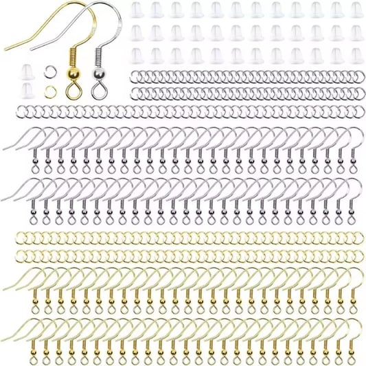 600pcs Handmade DIY Earring Making Materials Anti Allergic Semi Finished Color Preserving Electroplated Earring Hooks Kit