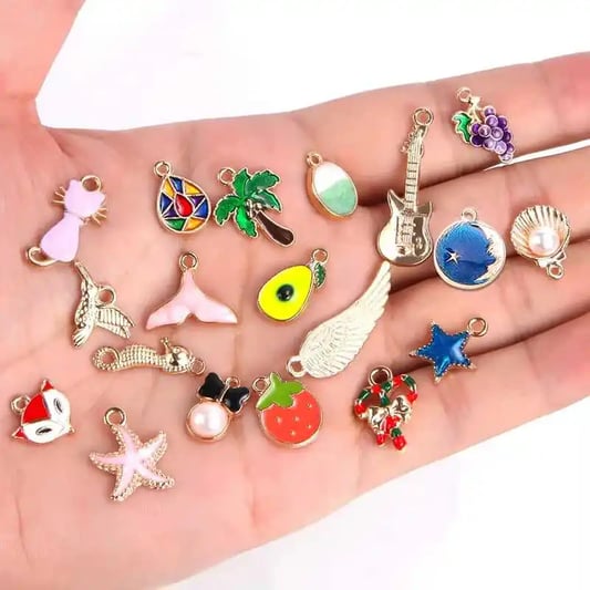 Mix Enamel Alloy Pendants DIY Making Jewelry Oil Dripping Charms Components